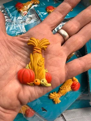 10 Vintage Plastic Harvest Brooches