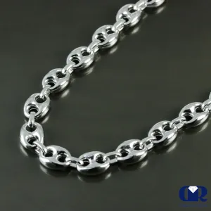 28" Puff Mariner link Chain Necklace Hollow In 14K 9 mm