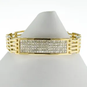 4.00ctw Multi Diamond Princess Cut 8" Bracelet in 18K Yellow Gold