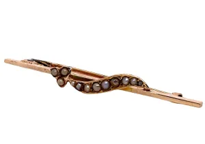 9ct Yellow Gold & Pearl Brooch