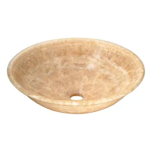 ANZZI Flavescent Crown Natural Stone Vessel Sink in Cream Jade