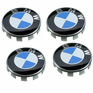 Bmw Blue Wheel Center Cap Hub Badge 68mm 4 Pc's Voor 13 5 7-serie, X6, M3, Z4, E46, E90