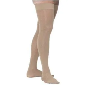 Cotton Thigh-High with Grip-Top, 30-40, Large, Short, Closed Toe, Crispa