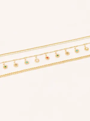 Floral Anklet Set