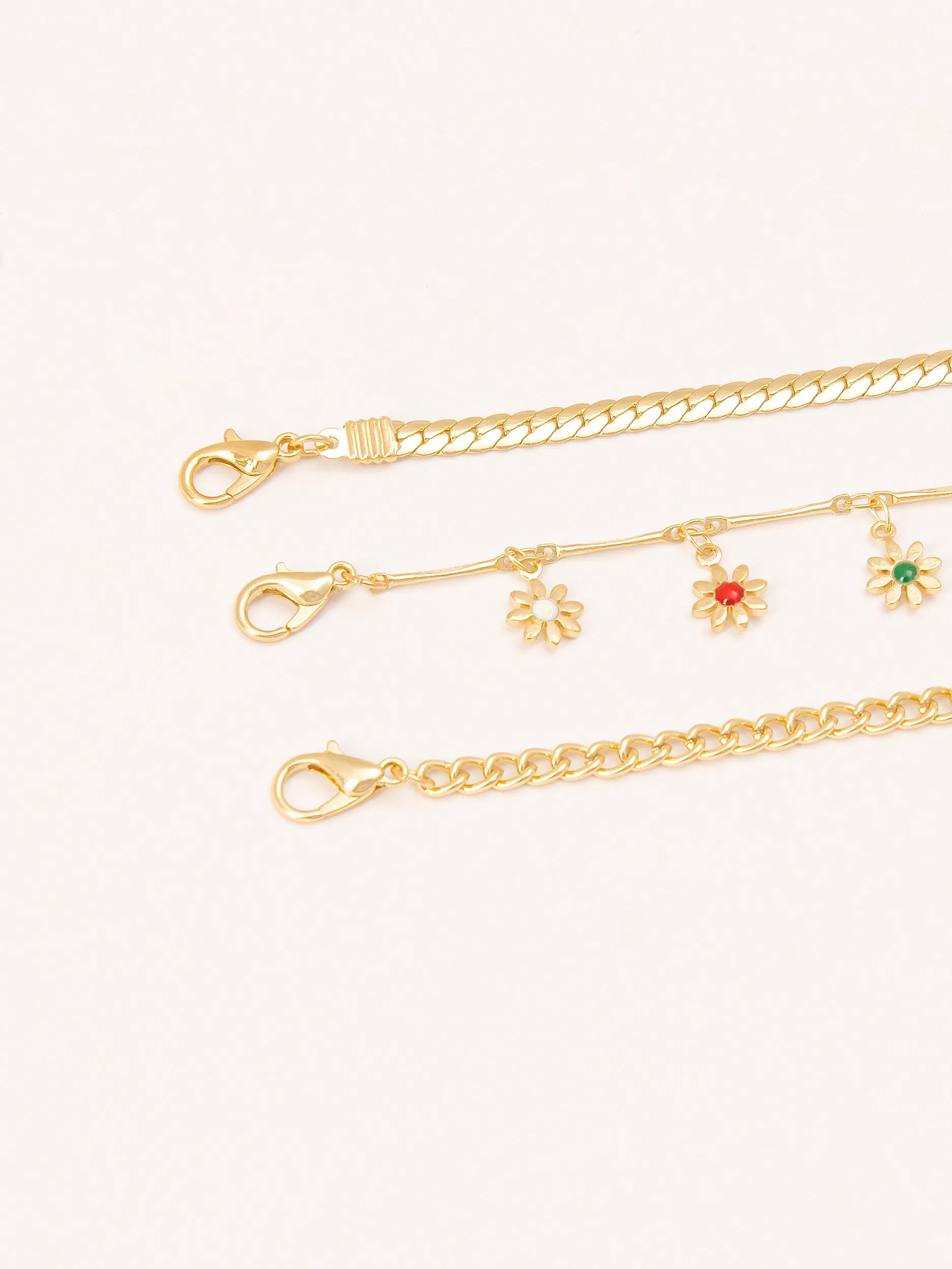 Floral Anklet Set