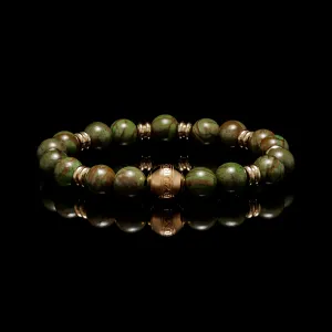 Gold Green Jasper Chakra Bracelet