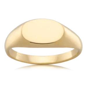 Horizontal Oval Gold Signet Ring