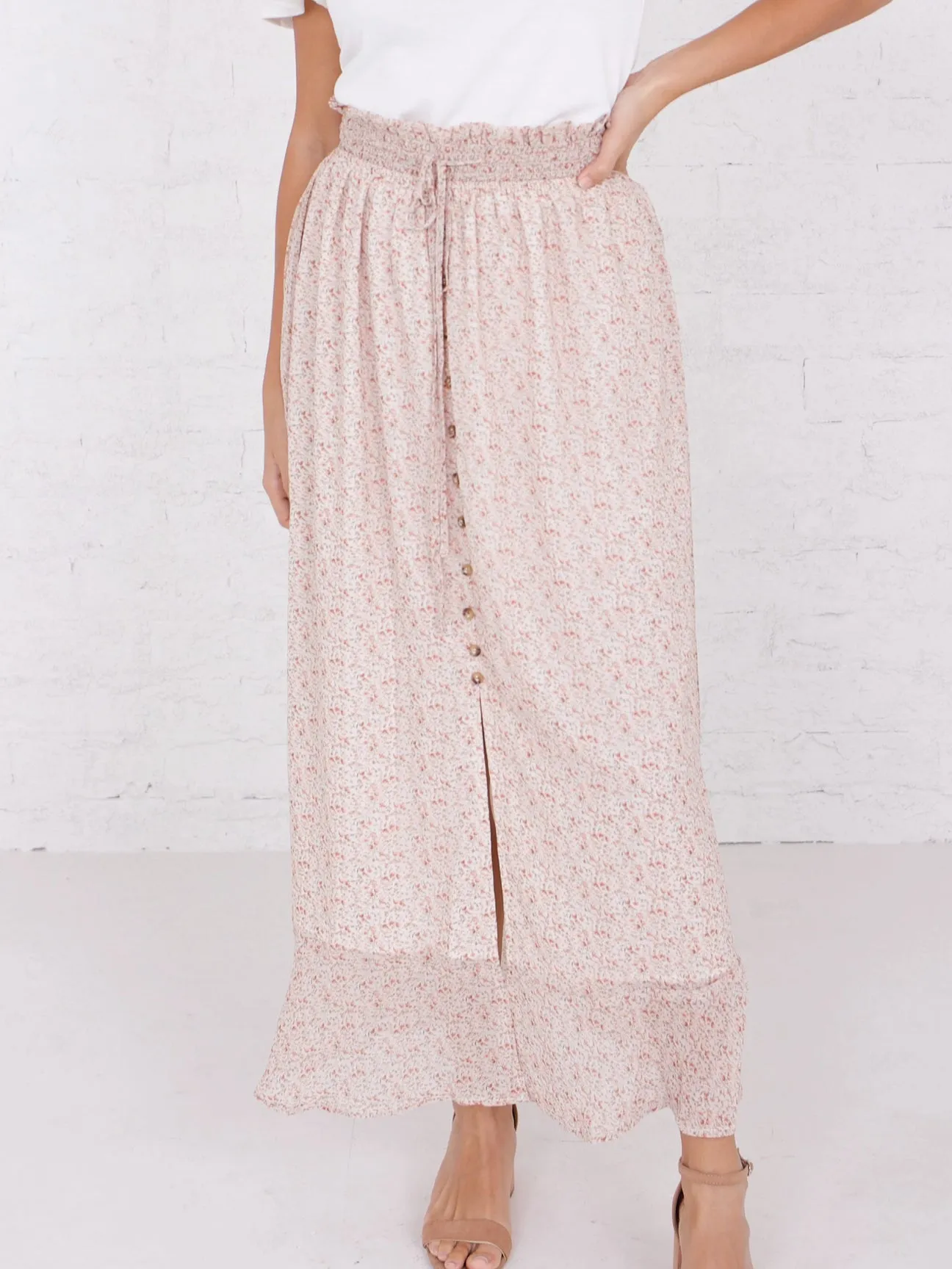 Maxi Button Front Skirt in Wild Desert Flower