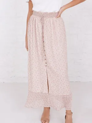 Maxi Button Front Skirt in Wild Desert Flower