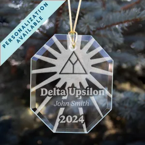 New! Delta Upsilon 2024 Personalized Limited Edition Retro Holiday Ornament