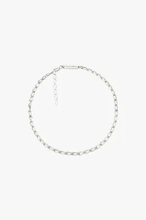 Oval chain anklet silver