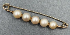 Pearl 9ct White & Yellow Gold Brooch