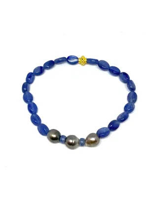 Perle by Lola Tahitian Pearls and Iolite Bead Bracelet