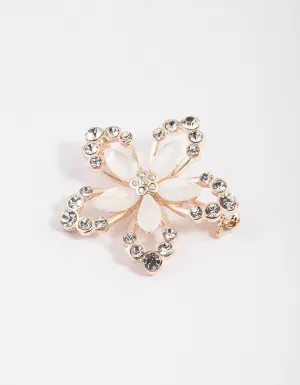 Rose Gold Pretty Open Flower Brooch