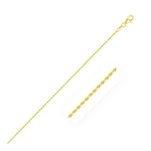 Size: 10'' - 14k Yellow Gold Diamond Cut Rope Anklet 1.5mm